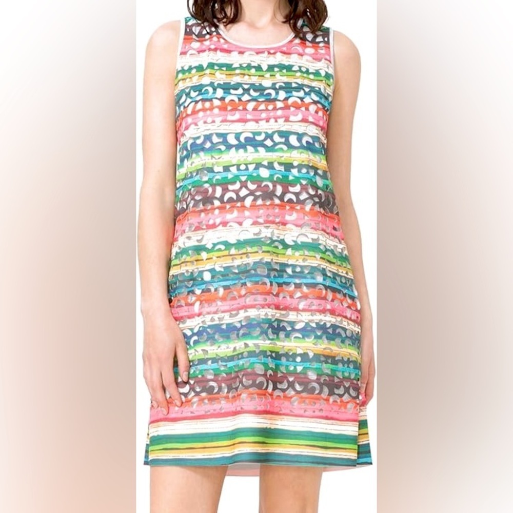 NWT Desigual Phoenix laser cut mini Dress Multicolor Art M European US SMALL